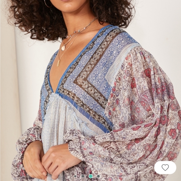 Free People Aliyah Printed Tunic Top Large - Picture 4 of 13